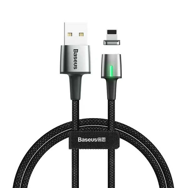 Магнітний кабель Baseus Zinc Magnetic Black Lightning to USB 1m