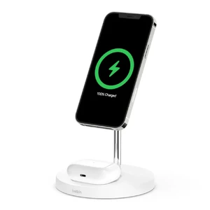 Док-станция Belkin 2-in-1 Wireless Charger with MagSafe White для iPhone | AirPods WIZ010ttWH-APL/WIZ010VFWH - Фото 1