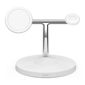 Бездротовий зарядний пристрій Belkin 3-in-1 Boost Charger Pro with MagSafe 15W White для iPhone | AirPods | Apple Watch (2022) - Фото 3