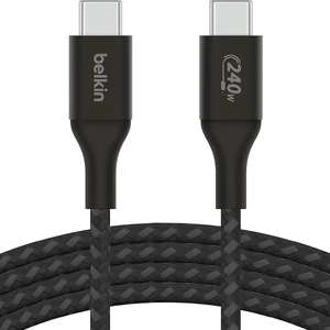 Нейлоновий кабель Belkin Boost USB-C to USB-C для швидкої зарядки PD3.1 240W (2m) Black - Фото 2