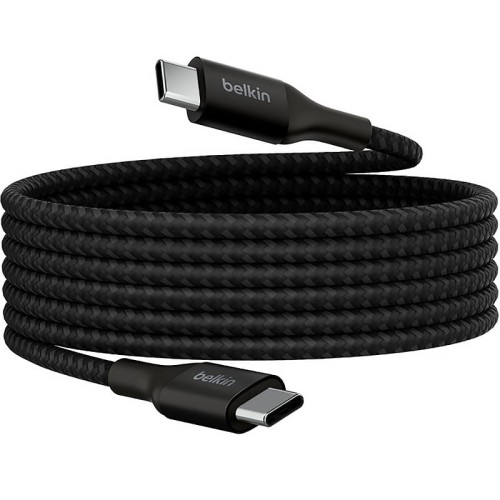 Нейлоновий кабель Belkin Boost USB-C to USB-C для швидкої зарядки PD3.1 240W (2m) Black