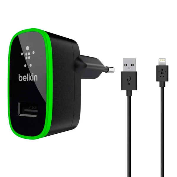 Зарядний пристрій Belkin Dual USB Home Charger Black with Lightning Cable (10 Watt | 2.1 Amp)