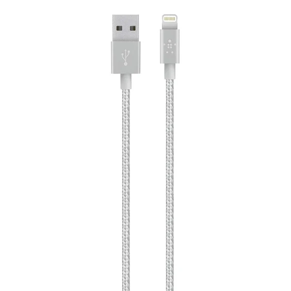Металевий кабель Belkin MIXIT ↑ Metallic Lightning to USB Silver 15cm