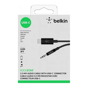 Кабель-перехідник Belkin RockStar USB Type-C to AUX 3.5mm Black (0.9m) - Фото 3