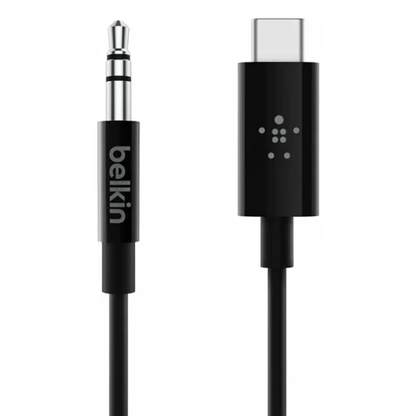 Кабель-перехідник Belkin RockStar USB Type-C to AUX 3.5mm Black (0.9m)