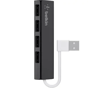 Адаптер (хаб) Belkin Travel USB 2.0 с разъемами 4xUSB-A Black - Фото 2