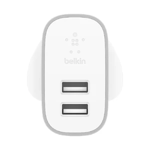 Зарядное устройство Belkin Wall Charger Dual USB Silver 24W + EU адаптер - Фото 2
