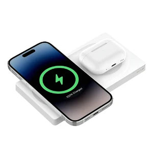 Бездротова швидка зарядка 2в1 з MagSafe Belkin BoostCharge Pro White для iPhone/AirPods, 15 Вт