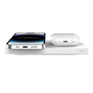 Бездротова швидка зарядка 2в1 з MagSafe Belkin BoostCharge Pro White для iPhone/AirPods, 15 Вт - Фото 3