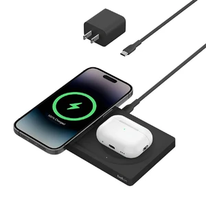Бездротова швидка зарядка 2в1 з MagSafe Belkin BoostCharge Pro Black для iPhone/AirPods, 15 Вт - Фото 6