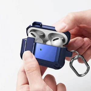 Противоударный чехол на замке для AirPods 3 с карабином | iLoungeMax Lock Case Midnight Blue - Фото 3