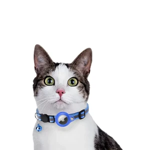 Ошейник для кошек и собак с держателем Apple AirTag и колокольчиком | iLoungeMax Cat Bell Collar Blue - Фото 2