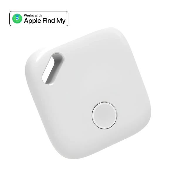 Трекер Apple Find My (iOS) для поиска вещей, ключей, сумок, кошельков, водонепроницаемый IPX5, с динамиком, умный Bluetooth-трекер | iLoungeMax Air Tag White