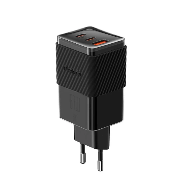 Швидкий зарядний пристрій Mcdodo Dichromatic GaN 5 2xUSB-C + USB-A 67W Black