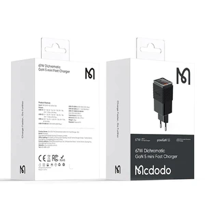 Швидкий зарядний пристрій Mcdodo Dichromatic GaN 5 2xUSB-C + USB-A 67W Black - Фото 4
