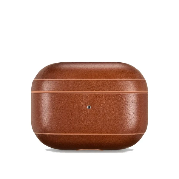 Коричневый кожаный чехол для Apple AirPods Pro iCarer Vintage Leather Classic Style