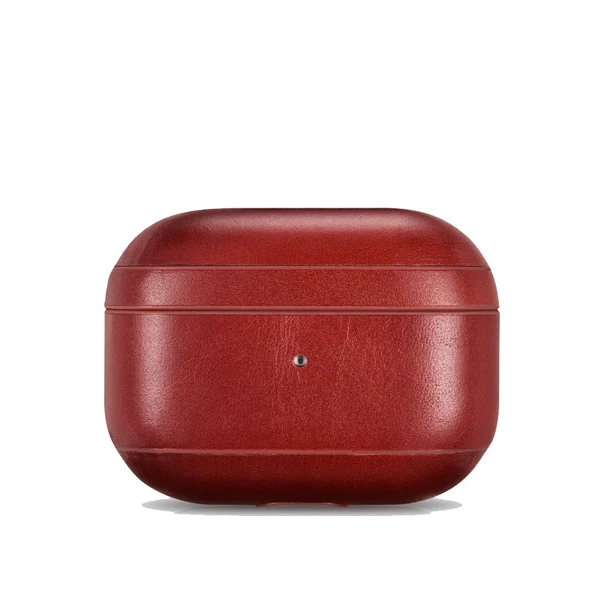 Красный кожаный чехол для Apple AirPods Pro iCarer Vintage Leather Classic Style