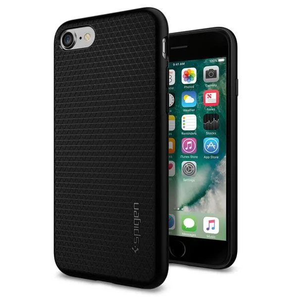 Чехол Spigen Liquid Air Armor Black для iPhone SE 3 | SE 2 | 8 | 7