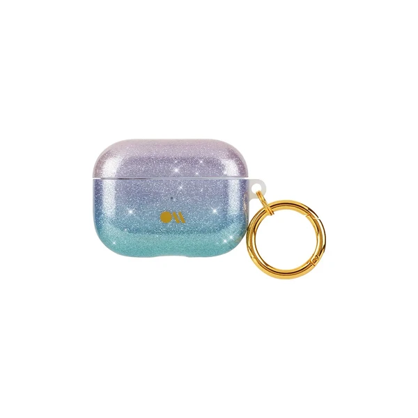 Блискучий силіконовий чохол з карабіном Case-Mate Iridescent Crystal для AirPods Pro