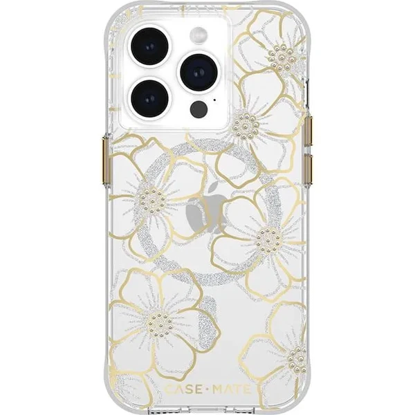 Чехол Case-Mate Floral Gems MagSafe для iPhone 15 Pro с кристаллами