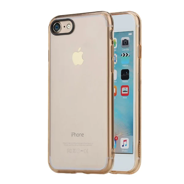 Пластиковий чохол ROCK Pure Series Transparent Gold для iPhone SE 3 | SE 2 | 8 | 7