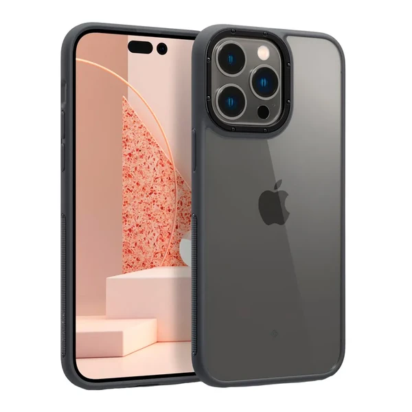 Прозорий чохол Caseology Skyfall Matte Black для iPhone 14 Pro у Хмельницькому