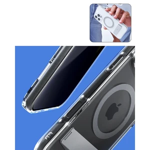 Прозрачный серый чехол Spigen Caseology Capella MagSafe KickStand для iPhone 16 Pro - Фото 12