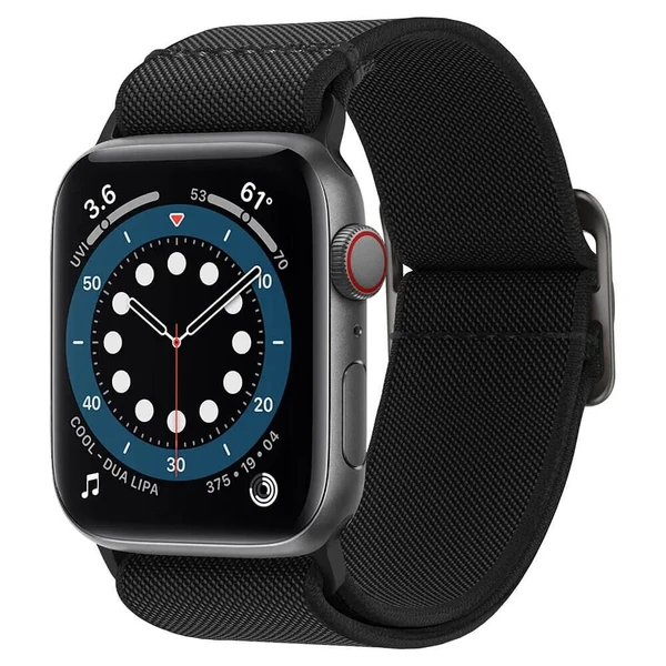 Чорний нейлоновий ремінець Spigen Band Lite Fit Black для Apple Watch Series 6 | 5 | 4 | SE (44mm)