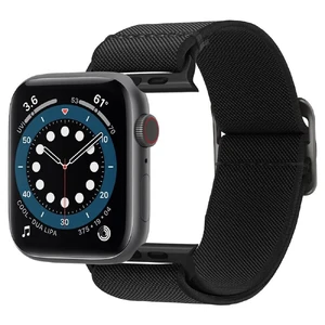 Черный нейлоновый ремешок Spigen Band Lite Fit Black для Apple Watch Series 6 | 5 | 4 | SE (44mm) - Фото 5