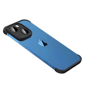 Противоударный чехол-бампер для iPhone 13, бескаркасный, полная защита объектива | iLoungeMax Newteneight Black  - Фото 1