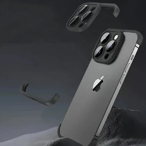 Противоударный чехол-бампер для iPhone 13, бескаркасный, полная защита объектива | iLoungeMax Newteneight Black - Фото 4