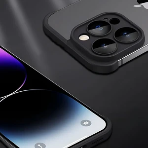 Противоударный чехол-бампер для iPhone 13, бескаркасный, полная защита объектива | iLoungeMax Newteneight Black - Фото 5