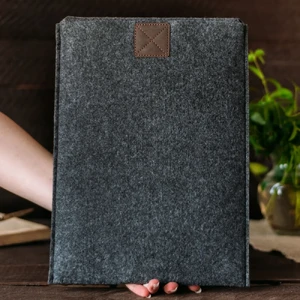 Тонкий повстяний чохол-кишеня Gmakin Gray | Brown для MacBook Pro 14 (2023 | 2021) - Фото 3