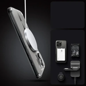 Прозрачный белый чехол Spigen Crystal Hybrid Mag для iPhone 16 Pro Max - Фото 12