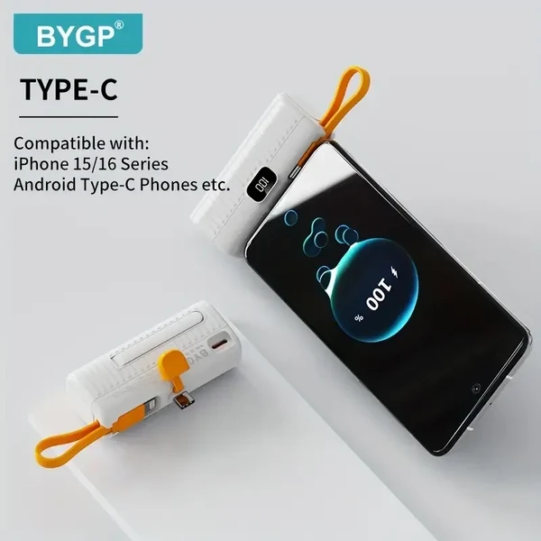 Портативний зарядний пристрій (повербанк) iLoungeMax BYGP Mini Portable Charger Type-C White 5000mAh