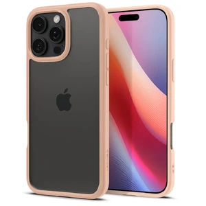 Прозрачный розовый чехол Spigen Ultra Hybrid для iPhone 16 Pro Max - Фото 11