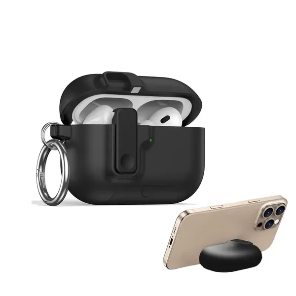 Чохол з замком та підставкою iLoungeMax Case with Stand Black для AirPods Pro 3 у Миколаєві
