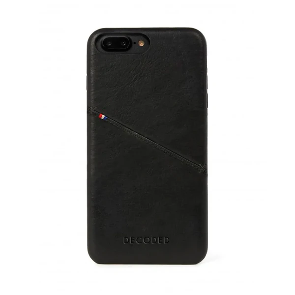 Кожаный чехол с отделением для карт Decoded Back Cover Black для iPhone 8 Plus | 7 Plus | 6s Plus | 6 Plus