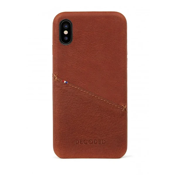 Шкіряний чохол з відділенням для карт Decoded Back Cover Brown для iPhone X | XS