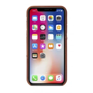 Шкіряний чохол з відділенням для карт Decoded Back Cover Brown для iPhone X | XS - Фото 5