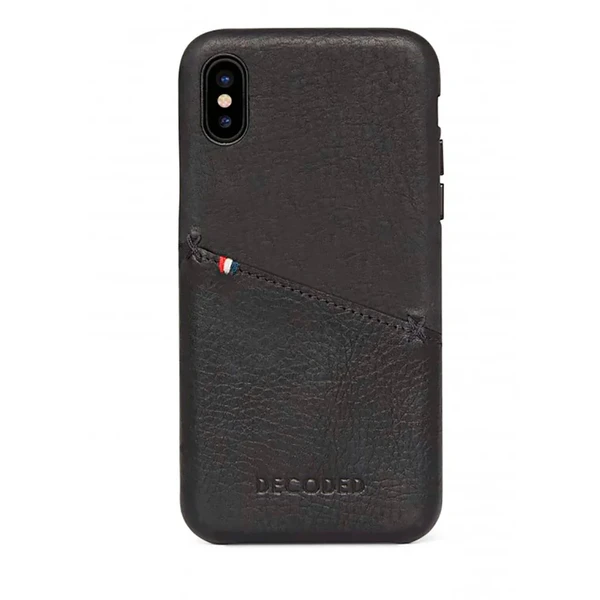 Шкіряний чохол з відділенням для карт Decoded Back Cover Black для iPhone X | XS