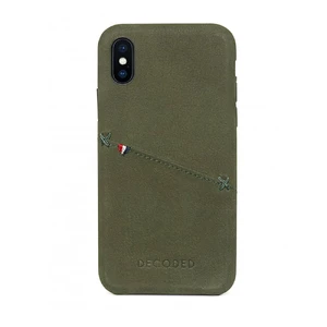 Шкіряний чохол з відділенням для карт Decoded Back Cover Olive Green для iPhone X | XS  - Фото 1