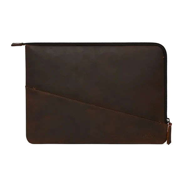 Кожаный чехол-сумка Decoded Waxed Slim Sleeve Brown для MacBook Pro 13" (2016-2020) | Air 13" (2018-2020)