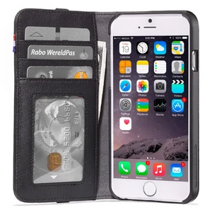 Кожаный чехол-книжка Decoded Wallet Case Black для iPhone SE 3 | SE 2 | 8 | 7 | 6s | 6 - Фото 3