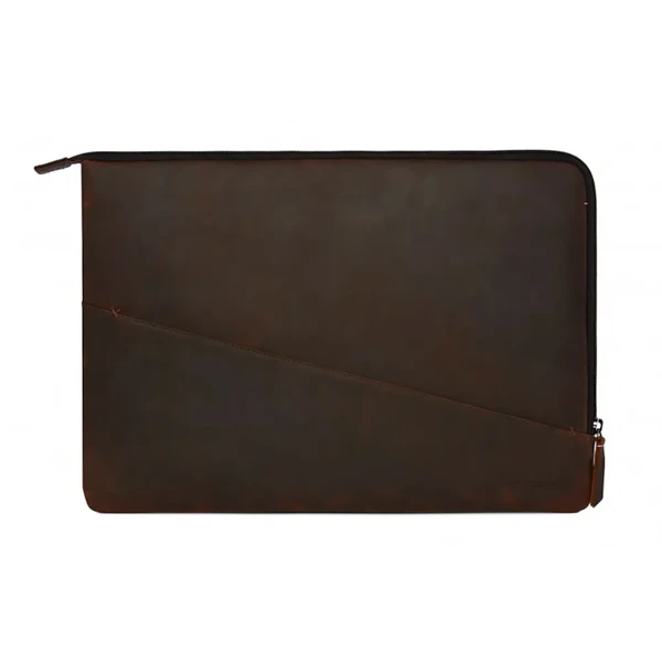Кожаный чехол-сумка Decoded Waxed Slim Sleeve Brown для MacBook Pro 16" | Pro 15" with Touch Bar (2016-2017)