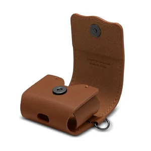Кожаный чехол с карабином Spigen Valentinus Brown для AirPods - Фото 2