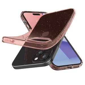 Прозорий чохол Spigen Liquid Crystal Glitter Rose Quartz для iPhone 15 Plus - Фото 2