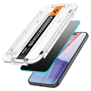 Захисне скло антишпигун з рамкою для поклейки Spigen EZ FIT GLAS.tR Privacy для iPhone 15 Pro Max (2 шт.) - Фото 3