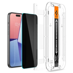 Захисне скло антишпигун з рамкою для поклейки Spigen EZ FIT GLAS.tR Privacy для iPhone 15 Pro Max (2 шт.) - Фото 2