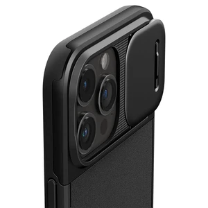 Противоудачный чехол со шторкой для камеры Spigen Optik Armor (MagFit) Black для iPhone 15 Pro - Фото 4